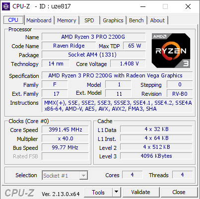 screenshot of CPU-Z validation for Dump [uze817] - Submitted by  Anonymous  - 2024-12-31 09:52:07