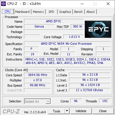 screenshot of CPU-Z validation for Dump [v2uklm] - Submitted by  Eviscirator  - 2024-12-15 14:44:47