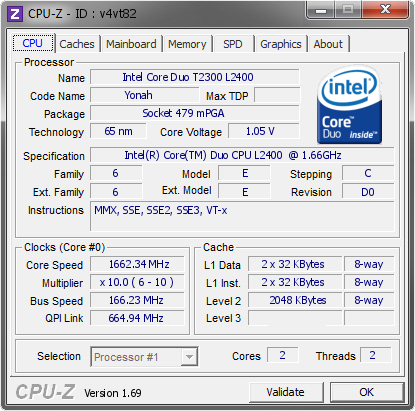 screenshot of CPU-Z validation for Dump [v4vt82] - Submitted by  2908-PC  - 2014-06-12 14:06:21