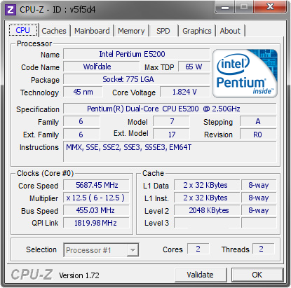 screenshot of CPU-Z validation for Dump [v5f5d4] - Submitted by  game theory  - 2015-07-23 13:07:59