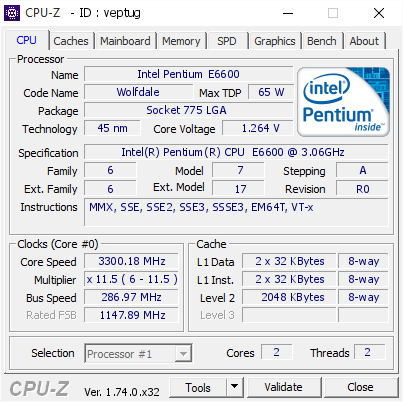 screenshot of CPU-Z validation for Dump [veptug] - Submitted by  SKL  - 2015-12-10 11:37:08