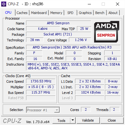 screenshot of CPU-Z validation for Dump [vhq3l6] - Submitted by  ASROCK-PC  - 2015-08-28 02:46:57