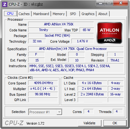 screenshot of CPU-Z validation for Dump [vkcgbz] - Submitted by  KXKORA-PC  - 2015-06-14 15:06:07