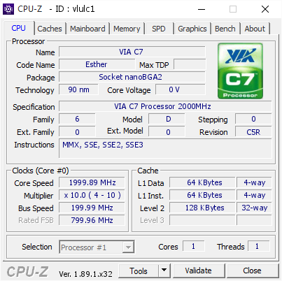screenshot of CPU-Z validation for Dump [vlulc1] - Submitted by  CoXxOnE  - 2019-08-24 23:56:47