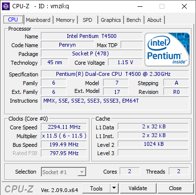 screenshot of CPU-Z validation for Dump [vmzikq] - Submitted by  DESKTOP-RHKN3V8  - 2024-03-29 03:13:35