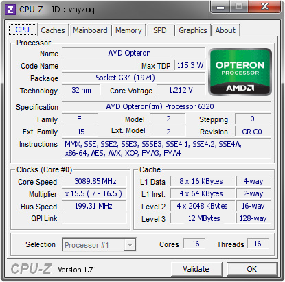 screenshot of CPU-Z validation for Dump [vnyzuq] - Submitted by  MJCS - Workstation  - 2014-12-11 07:12:39