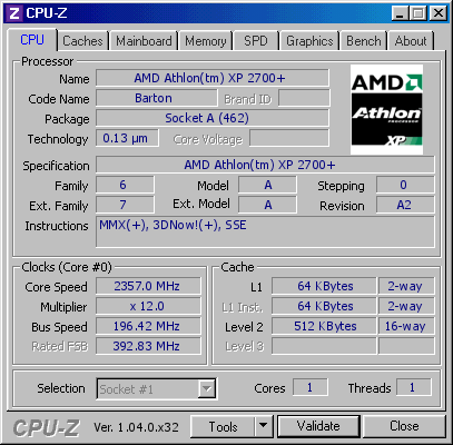 screenshot of CPU-Z validation for Dump [vpmw6i] - Submitted by  LeTigre  - 2026-06-12 21:07:12