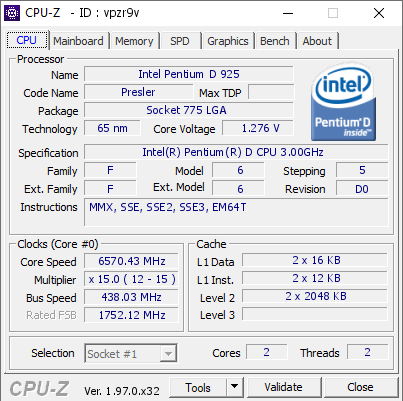 screenshot of CPU-Z validation for Dump [vpzr9v] - Submitted by    - 2021-12-17 01:13:18
