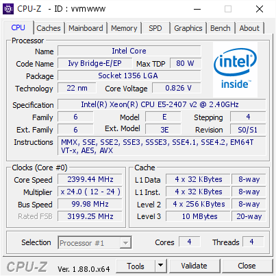 screenshot of CPU-Z validation for Dump [vvmwww] - Submitted by  VG-HALL  - 2019-04-15 08:58:18