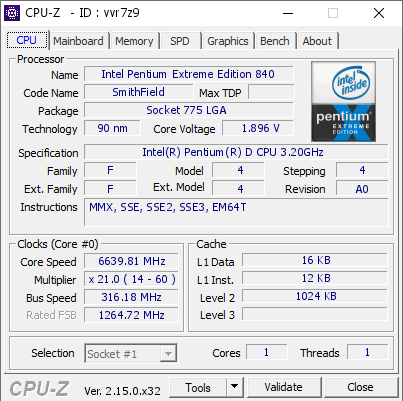 screenshot of CPU-Z validation for Dump [vvr7z9] - Submitted by  TAGG & TaPaKaH  - 2026-05-24 22:05:20