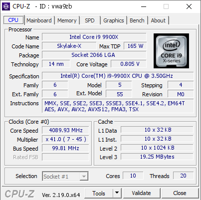 screenshot of CPU-Z validation for Dump [vwa9zb] - Submitted by  MANJIE  - 2026-05-05 19:40:59