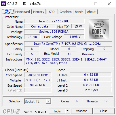 screenshot of CPU-Z validation for Dump [vxkd7x] - Submitted by  Anonymous  - 2025-03-30 07:59:59
