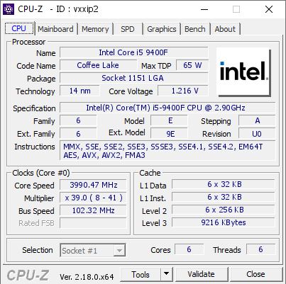 screenshot of CPU-Z validation for Dump [vxxip2] - Submitted by  DESKTOP-MB9VLG4  - 2026-03-04 07:10:07