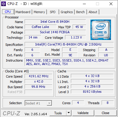 screenshot of CPU-Z validation for Dump [w06g9k] - Submitted by  JBZ-DELL7730  - 2023-03-20 10:36:50