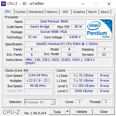 screenshot of CPU-Z validation for Dump [w7w5hm] - Submitted by  xhoba  - 2021-05-07 19:07:26