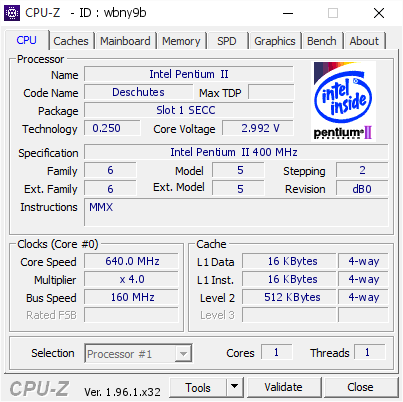 screenshot of CPU-Z validation for Dump [wbny9b] - Submitted by  Obijuan83  - 2021-06-22 23:48:34