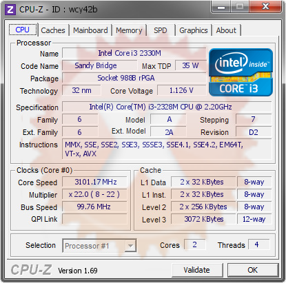 screenshot of CPU-Z validation for Dump [wcy42b] - Submitted by  THOMAS-PC  - 2014-04-28 09:04:29