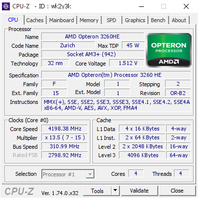 screenshot of CPU-Z validation for Dump [wk2y3k] - Submitted by  Aleslammer  - 2016-01-31 19:58:04