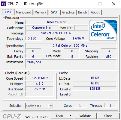 screenshot of CPU-Z validation for Dump [wkqt8n] - Submitted by  IdeaFix  - 2022-05-28 06:30:59