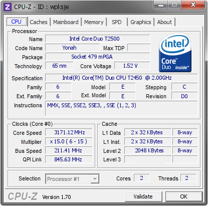 screenshot of CPU-Z validation for Dump [wpksje] - Submitted by  Xevipiu  - 2014-08-19 16:08:24