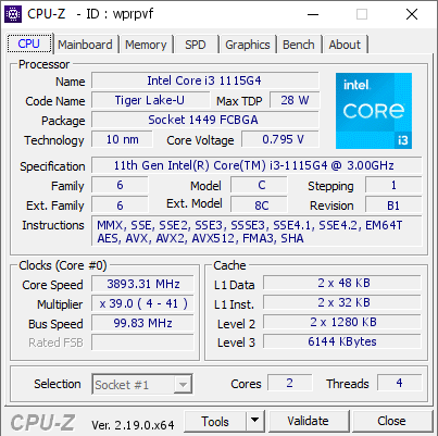 screenshot of CPU-Z validation for Dump [wprpvf] - Submitted by  RO-HIT  - 2026-04-25 12:08:15