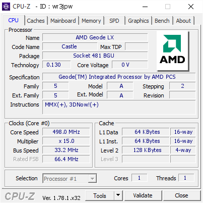 screenshot of CPU-Z validation for Dump [wr3jpw] - Submitted by  PC-PC  - 2017-02-06 07:05:45