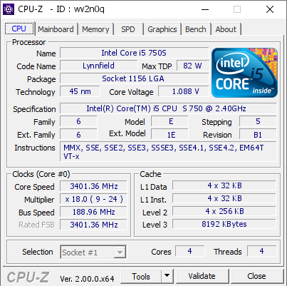 screenshot of CPU-Z validation for Dump [wv2n0q] - Submitted by  XTZJ-20210911DO  - 2022-03-23 05:42:06