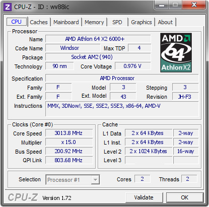 screenshot of CPU-Z validation for Dump [wv88ic] - Submitted by  BELGOROD  - 2015-06-21 19:06:04