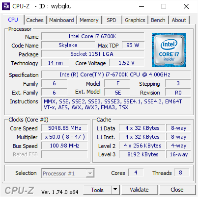 screenshot of CPU-Z validation for Dump [wybgku] - Submitted by  Flank3rCZ  - 2015-12-09 12:04:47