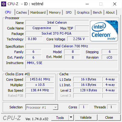 screenshot of CPU-Z validation for Dump [wzbtnd] - Submitted by  kotori  - 2015-12-06 14:25:37