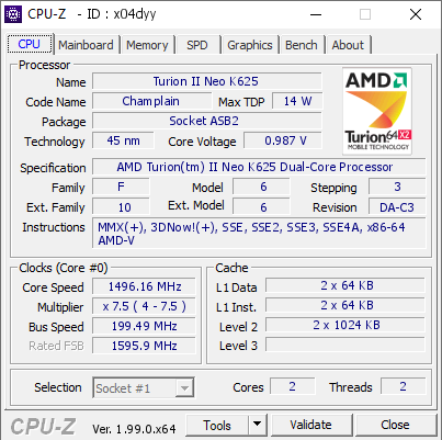 screenshot of CPU-Z validation for Dump [x04dyy] - Submitted by  THATYS-PC  - 2022-02-17 17:37:48