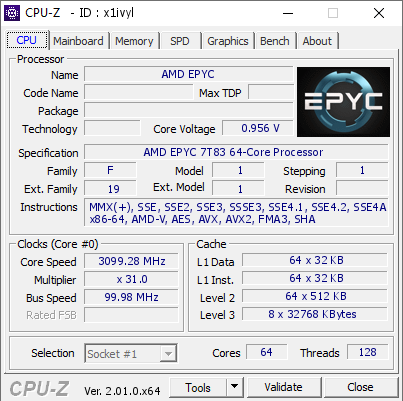 screenshot of CPU-Z validation for Dump [x1ivyl] - Submitted by  Anonymous  - 2022-07-03 15:53:13
