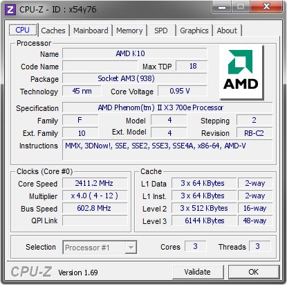 screenshot of CPU-Z validation for Dump [x54y76] - Submitted by  TNTMAN-PC  - 2014-03-23 19:03:22