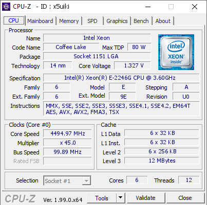 screenshot of CPU-Z validation for Dump [x5uiki] - Submitted by  DESKTOP-7HME1KT  - 2022-02-04 14:01:08