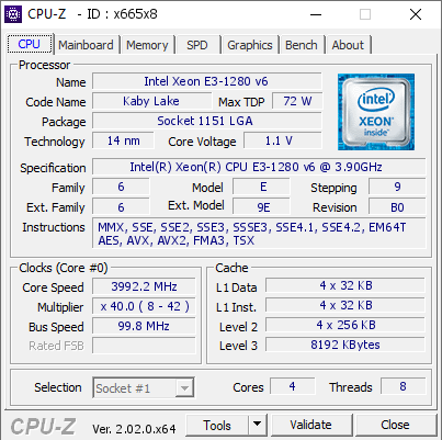 screenshot of CPU-Z validation for Dump [x665x8] - Submitted by  Anonymous  - 2022-11-14 16:10:04