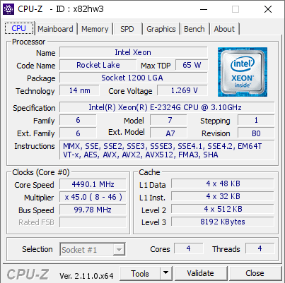screenshot of CPU-Z validation for Dump [x82hw3] - Submitted by  DESKTOP-ODFNBT9  - 2024-10-04 16:16:21