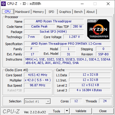 screenshot of CPU-Z validation for Dump [xd588h] - Submitted by  DESKTOP-OLP8O60  - 2024-11-07 12:28:28