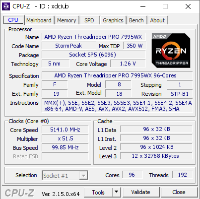 screenshot of CPU-Z validation for Dump [xdciub] - Submitted by  Anonymous  - 2025-07-05 12:24:17