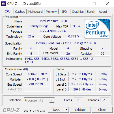 screenshot of CPU-Z validation for Dump [xed65p] - Submitted by  SAJID-PC  - 2016-09-19 14:19:19