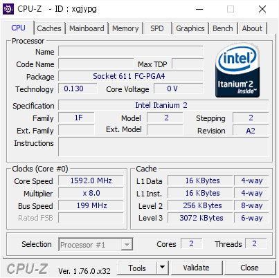 screenshot of CPU-Z validation for Dump [xgjypg] - Submitted by  PA8600  - 2016-08-11 21:30:21