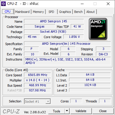 screenshot of CPU-Z validation for Dump [xhlluc] - Submitted by  Alex2305  - 2024-03-13 19:48:57