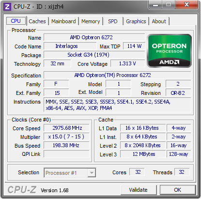 screenshot of CPU-Z validation for Dump [xijzh4] - Submitted by  Antony Broughton  - 2014-02-21 01:02:06