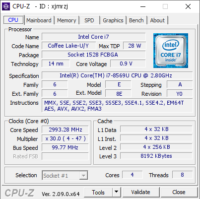 screenshot of CPU-Z validation for Dump [xjmrzj] - Submitted by  PC  - 2024-04-12 05:09:43