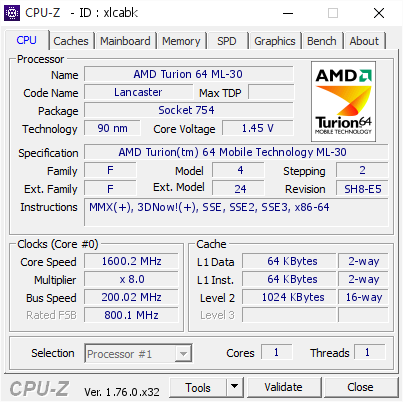 screenshot of CPU-Z validation for Dump [xlcabk] - Submitted by  AKREPI  - 2016-08-01 17:09:45