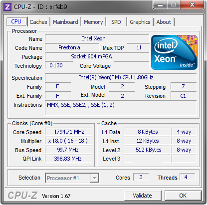 screenshot of CPU-Z validation for Dump [xrfeb9] - Submitted by  HUTCH-PC  - 2013-10-19 11:10:12