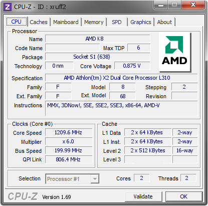 screenshot of CPU-Z validation for Dump [xruff2] - Submitted by  ACER-BILGISAYAR  - 2014-08-10 15:08:21