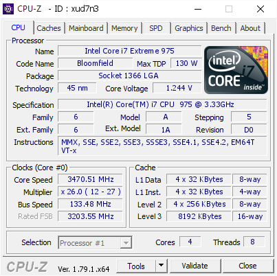 screenshot of CPU-Z validation for Dump [xud7n3] - Submitted by  Anonymous  - 2017-06-13 17:19:24