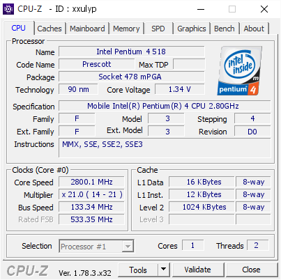 screenshot of CPU-Z validation for Dump [xxulyp] - Submitted by  HOME-E22B7CFE92  - 2017-04-30 09:31:41