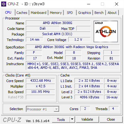 screenshot of CPU-Z validation for Dump [y3syw3] - Submitted by  naganannan  - 2021-08-28 02:55:20