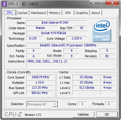 screenshot of CPU-Z validation for Dump [y4trl2] - Submitted by  Woomack  - 2015-06-24 19:06:07